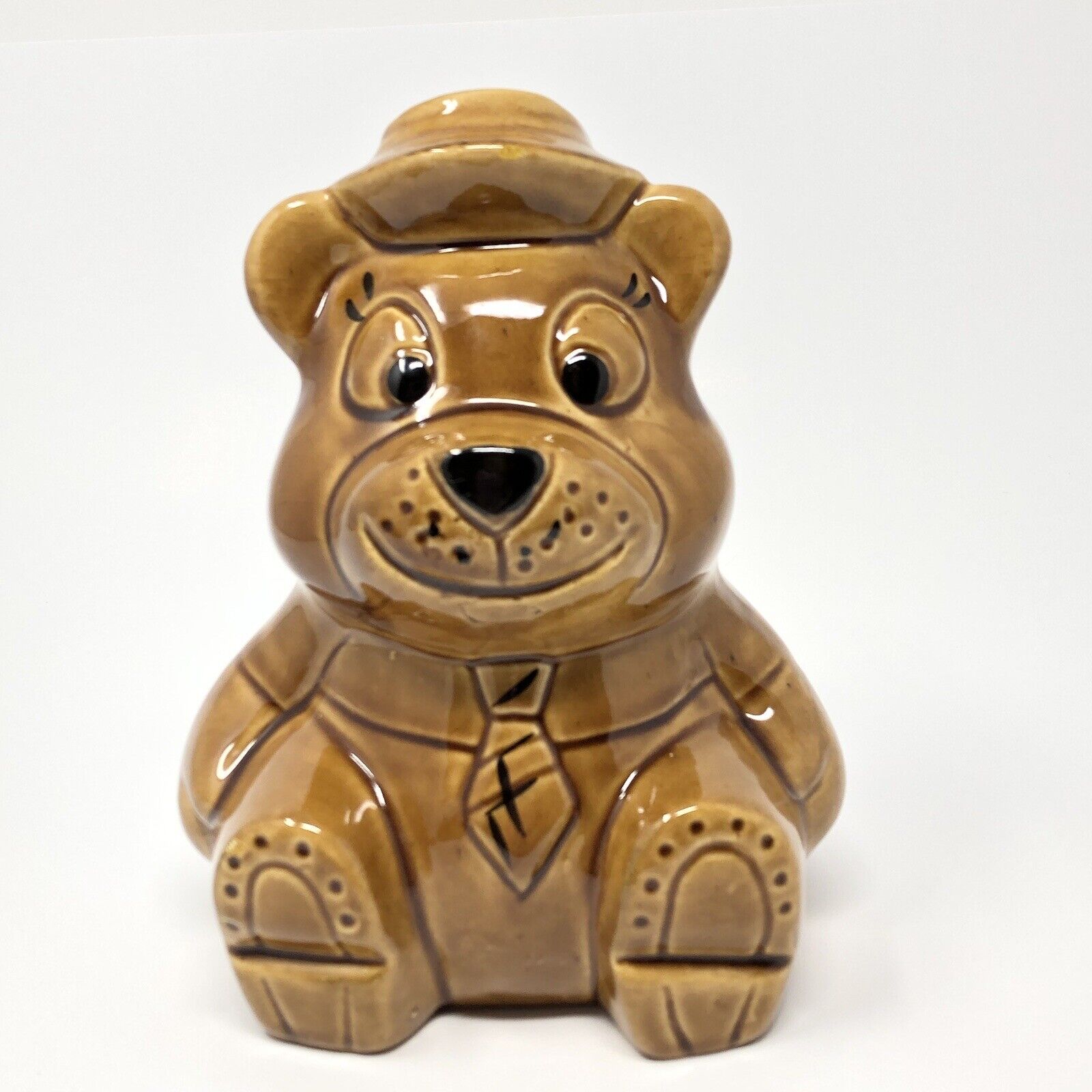 Yogi Bear Planter Vintage Art Craft Brown Ceramic