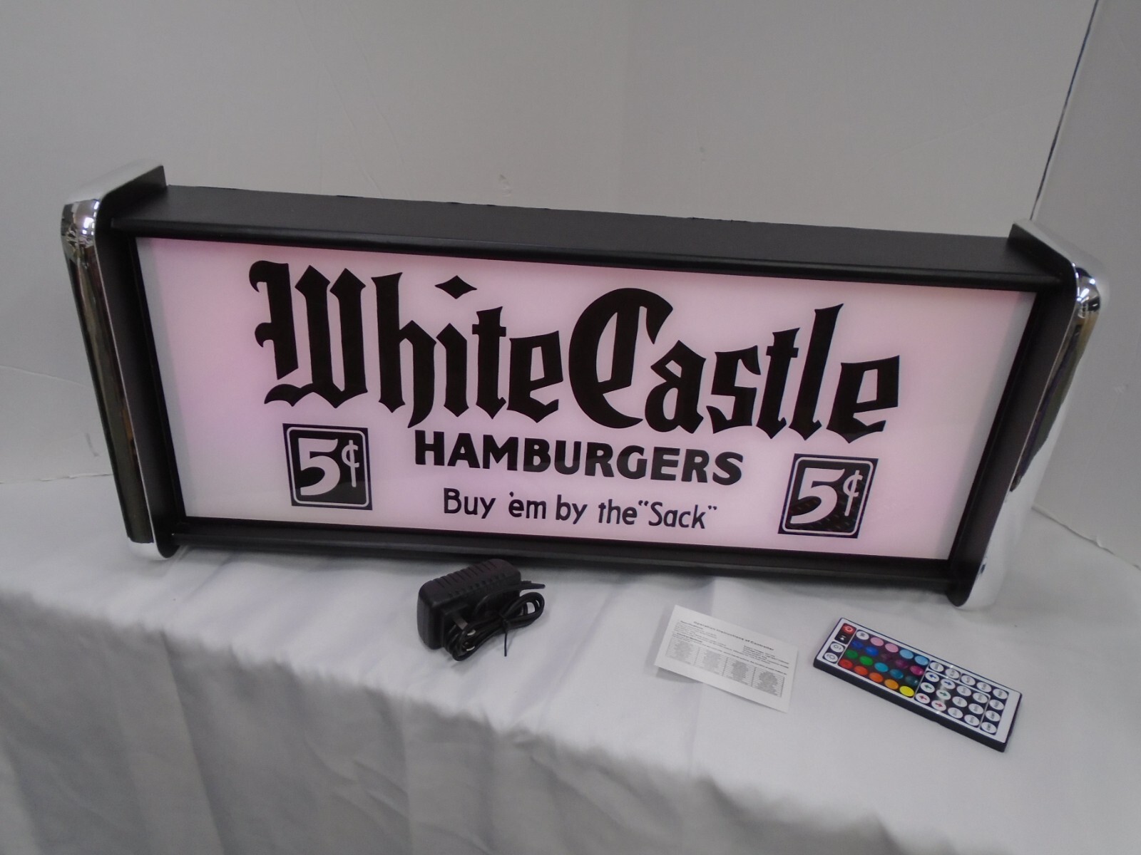 White Castle Hamburgers LED Display lighted sign lightbox Wall Hanging Light