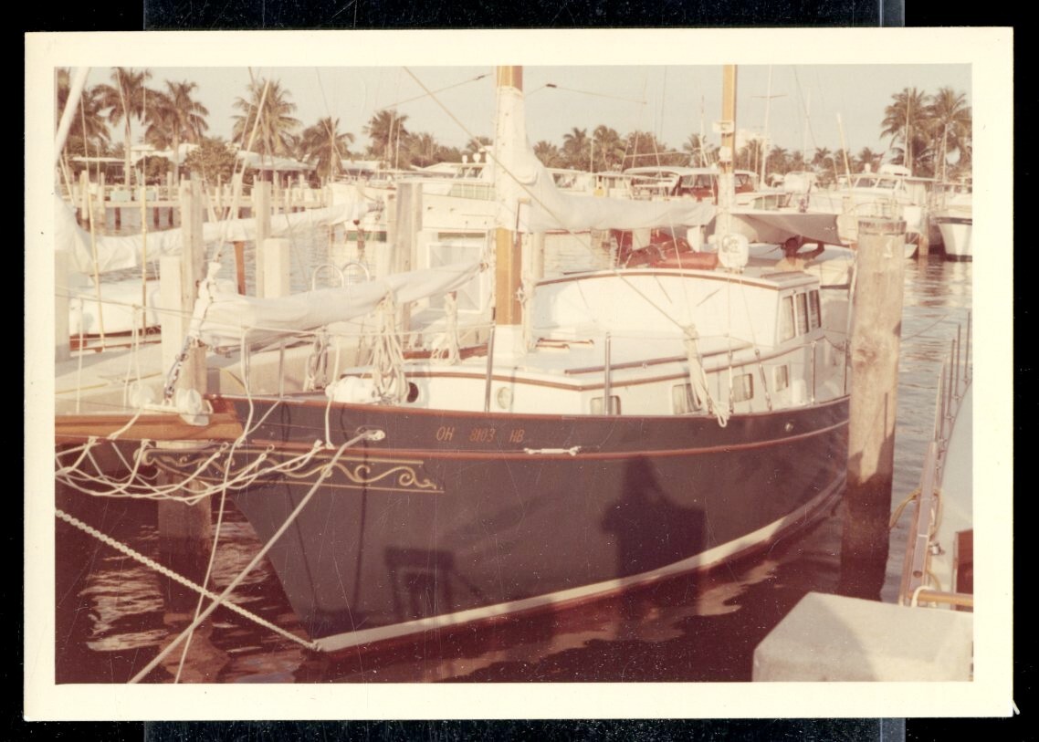 Vintage Photo LUXURY SAILBOAT PIER 66 MARINA FT. LAUDERDALE FL 1967