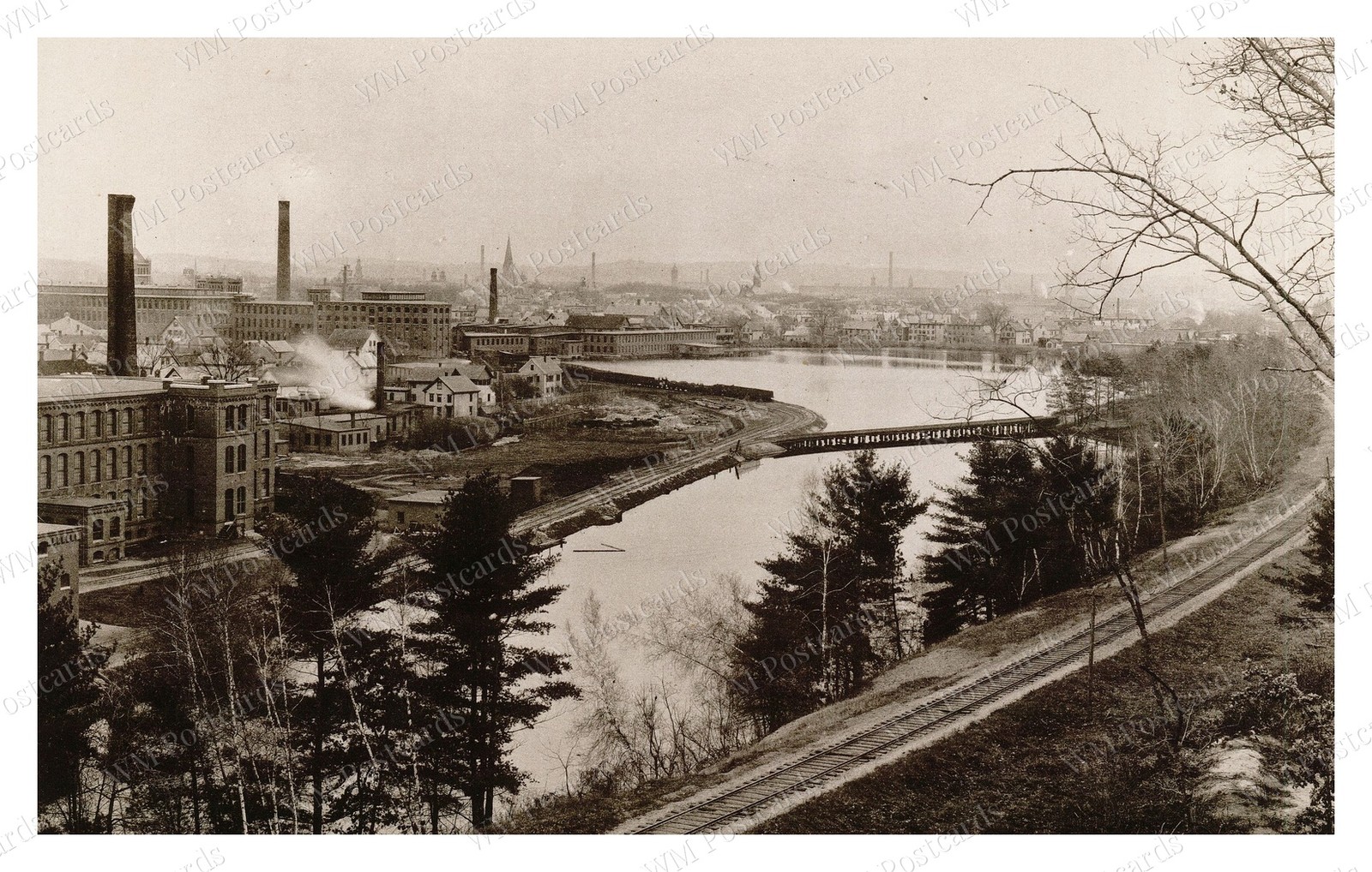 Lawrence Massachusetts 1893 Spicket River Mill Complex Standard Postcard