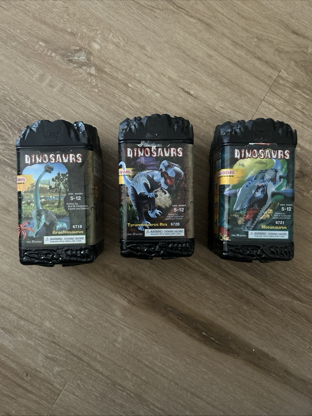 3 Empty Dinosaurs Boxes
