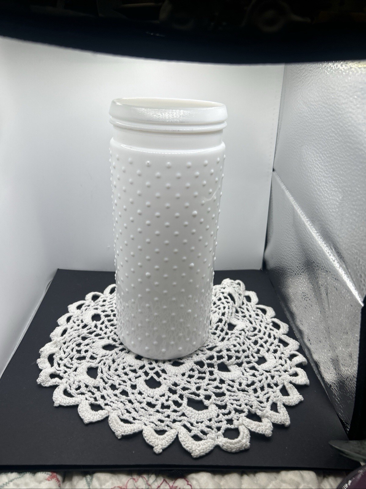Vintage Westmoreland Milk Glass Hobnail Vase – 9” Double Ring Flared Vintage Westmoreland Milk Glass Hobnail Vase – 9” Double Ring Flared