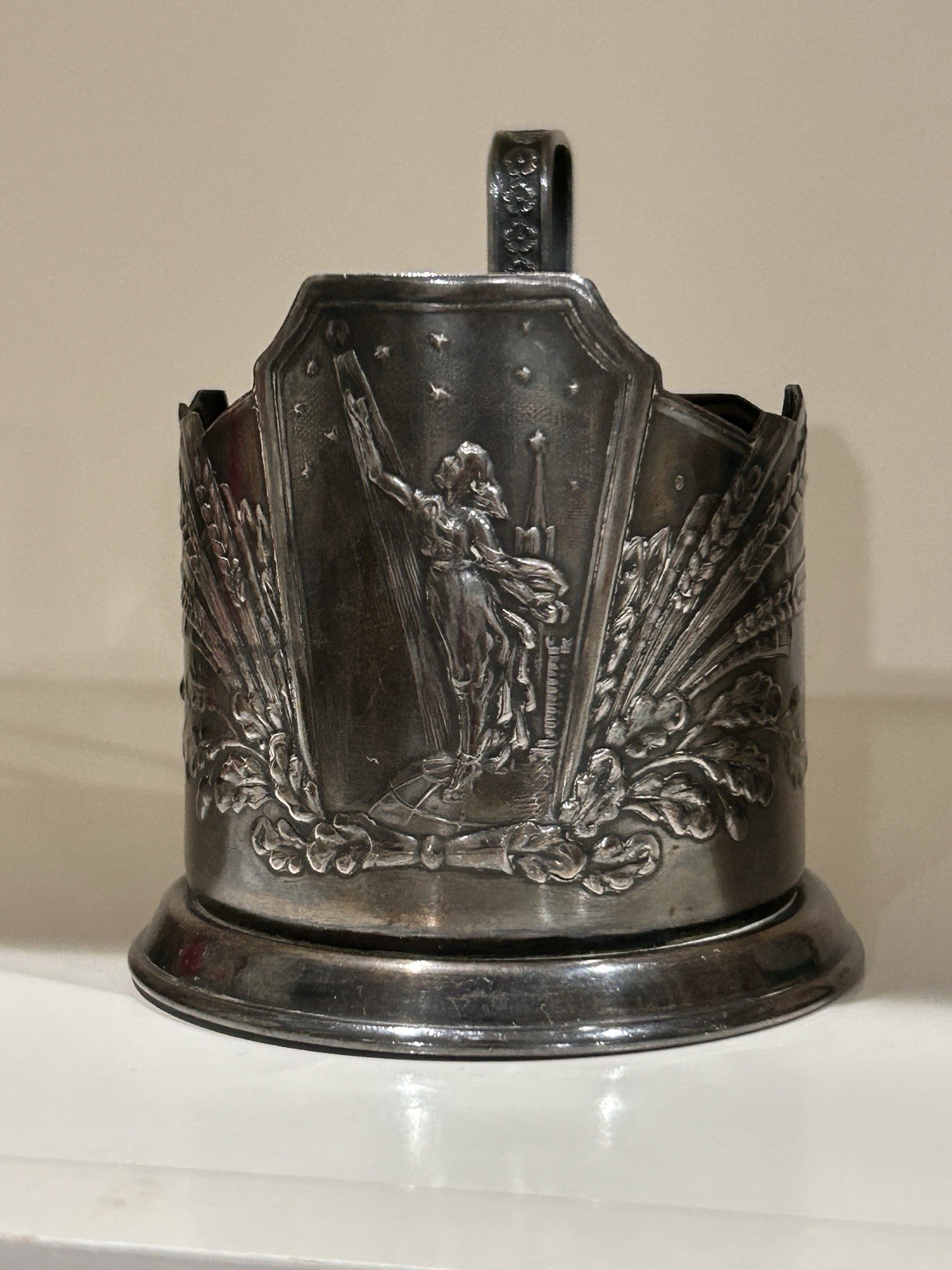 Vintage Soviet Podstakannik Cup Holder Space To The Stars Moscow 1960-1970 Years