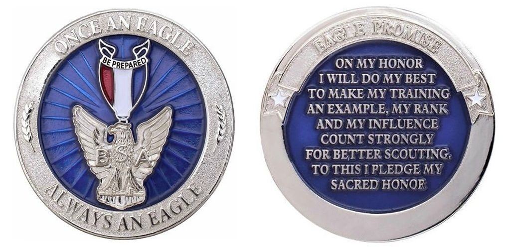 Boy Scout Once an Eagle Always an Eagle Recognition Challenge Coin Award w Case