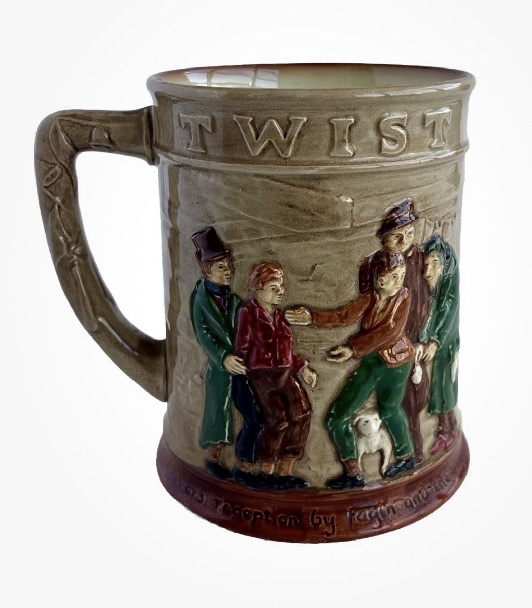 Large Royal Doulton Oliver Twist Tankard Charles Dickens Relief Decorated