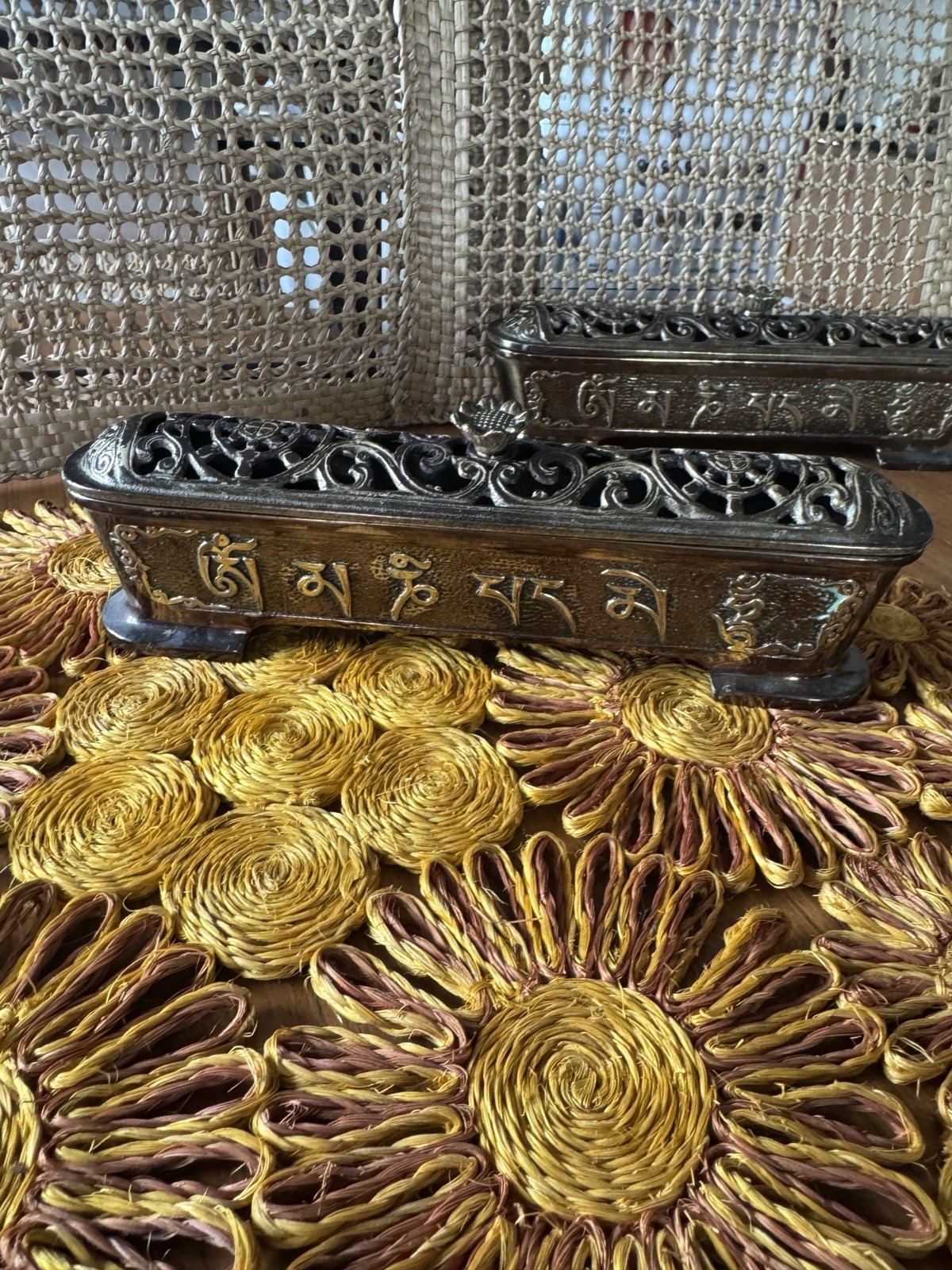 Vintage Solid Brass Japanese Buddhist  Incense Burner |