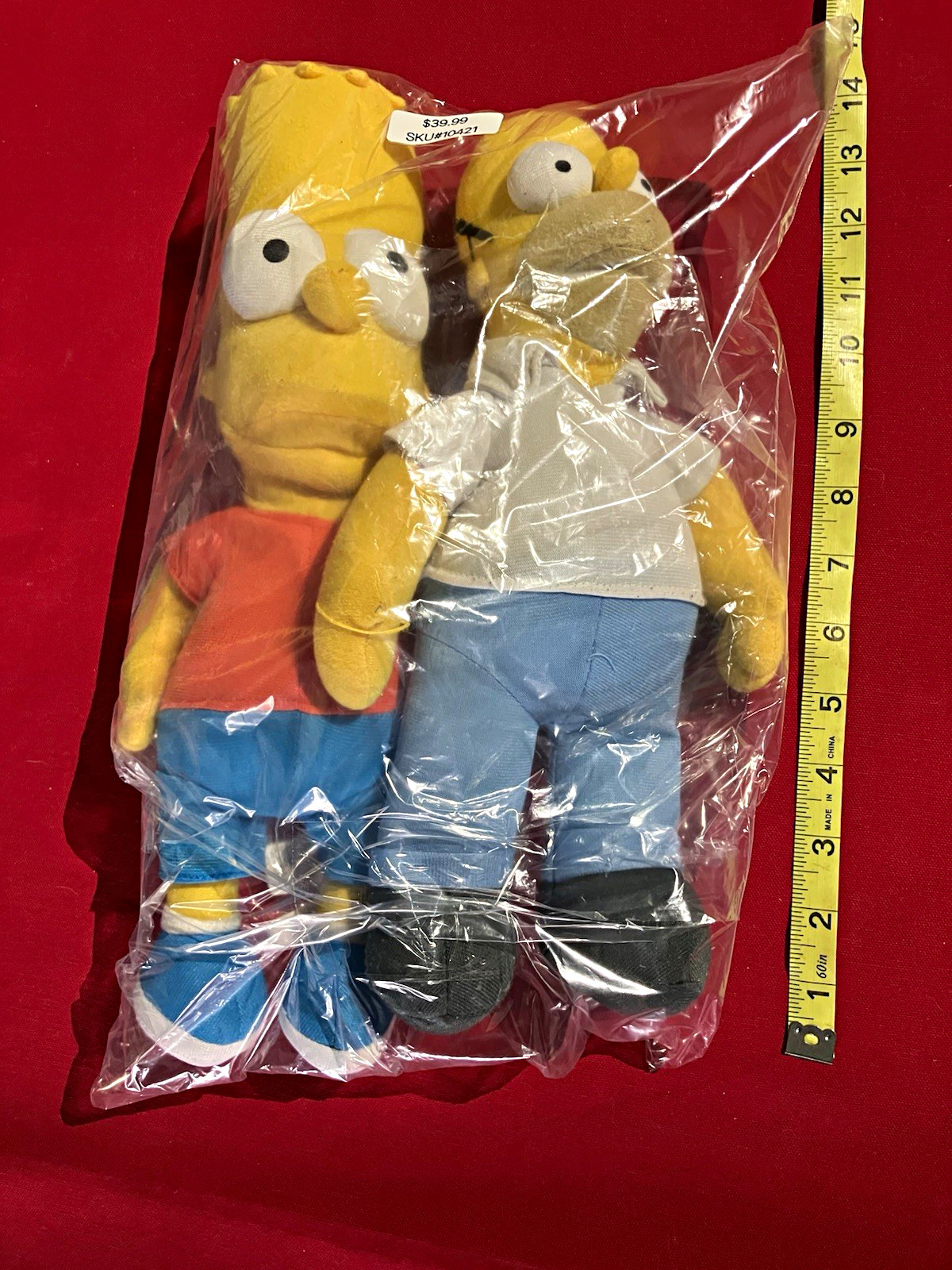 The Simpsons Bart & Homer Simpson Plush Stuffed Animals 13 in Set of 2
