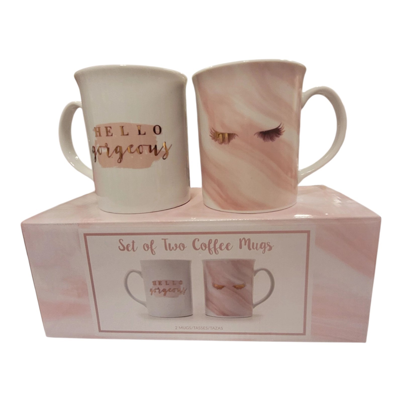 HELLO GORGEOUS Sally Beauty Coffee Mugs Pink