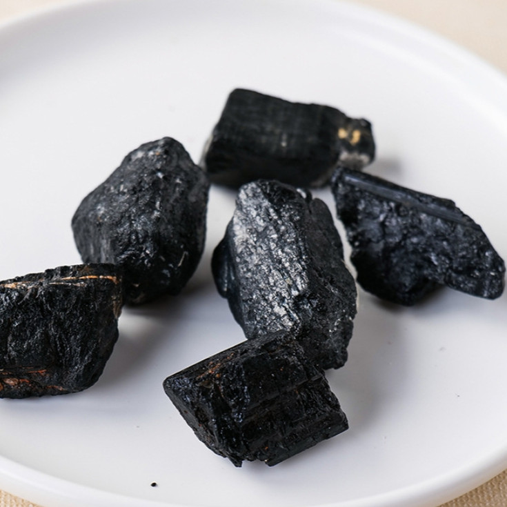 Raw Rough Black Tourmaline Chunk Healing Crystal Mineral Rock for DIY 1PCS