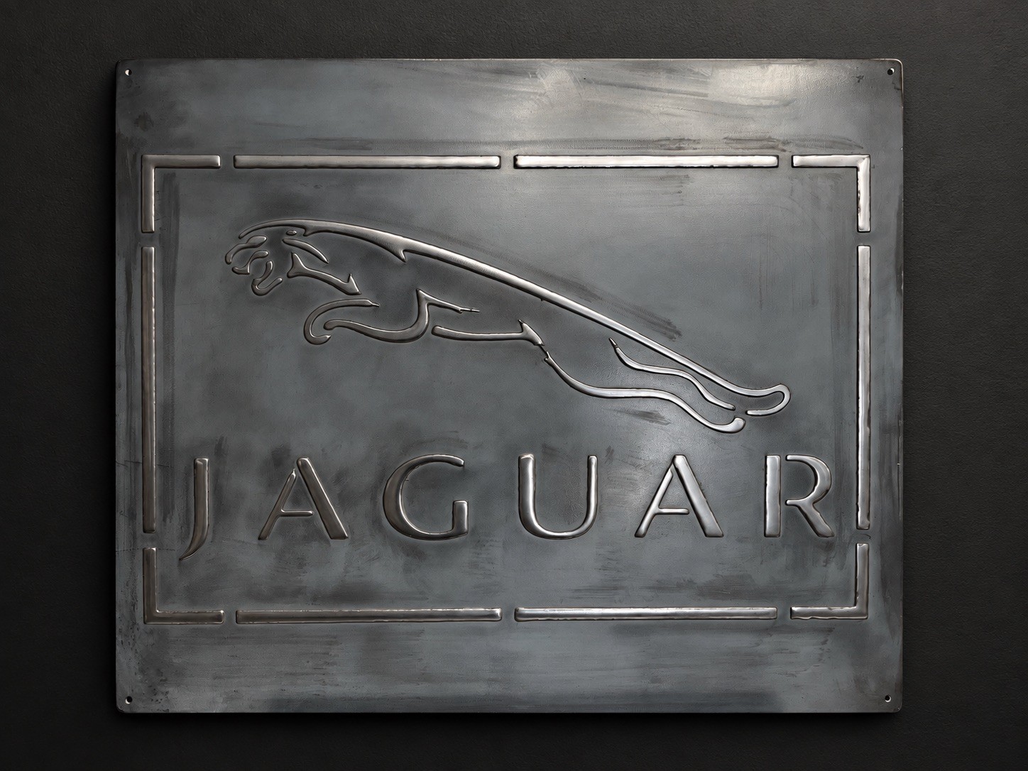 Jaguar Vintage Style Garage Sign 20x24 Handmade Aluminum Relief Metal Wall Art