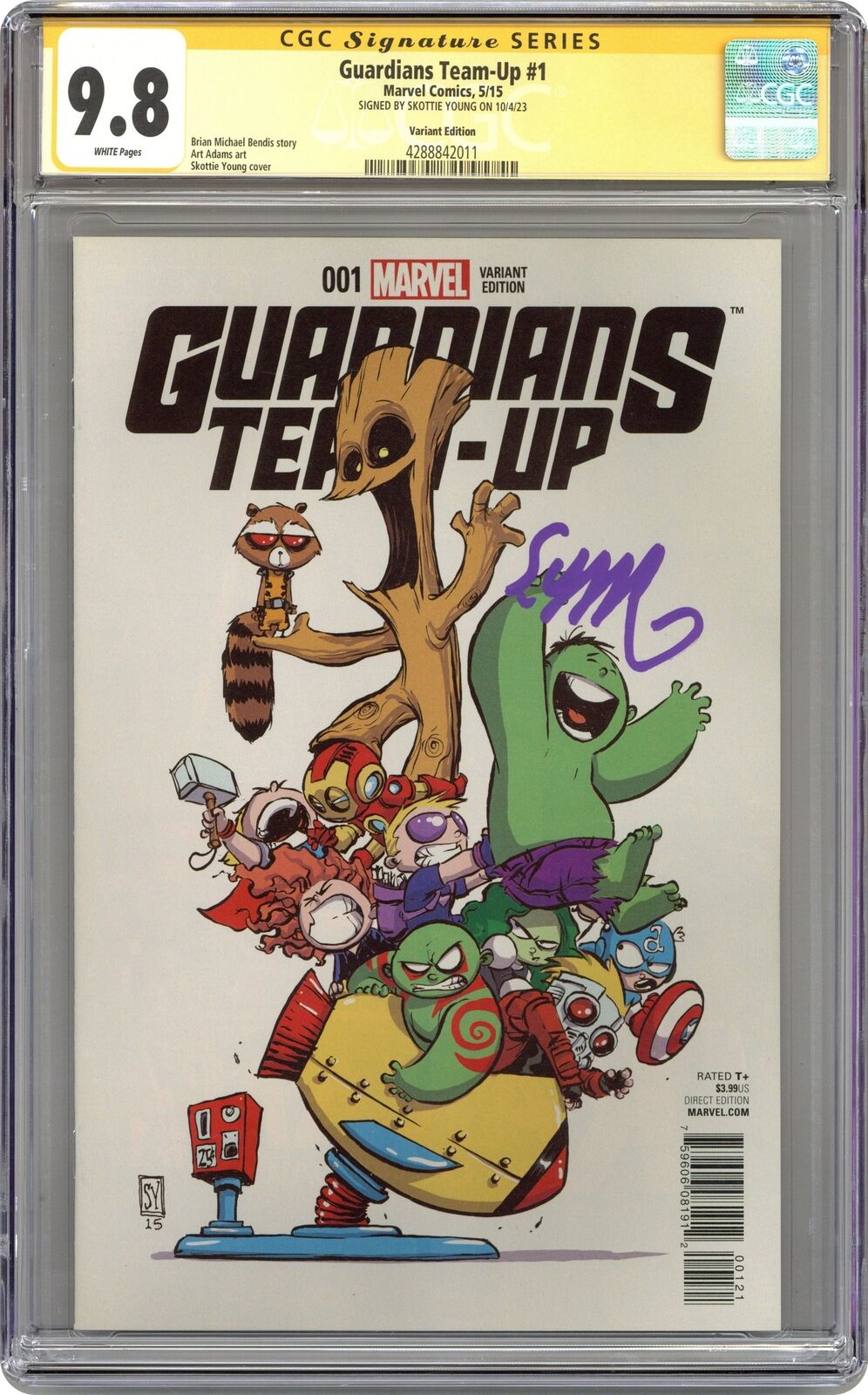 Guardians Team-Up 1D Young 1:50 Variant CGC 9.8 SS Young 2015 4288842011