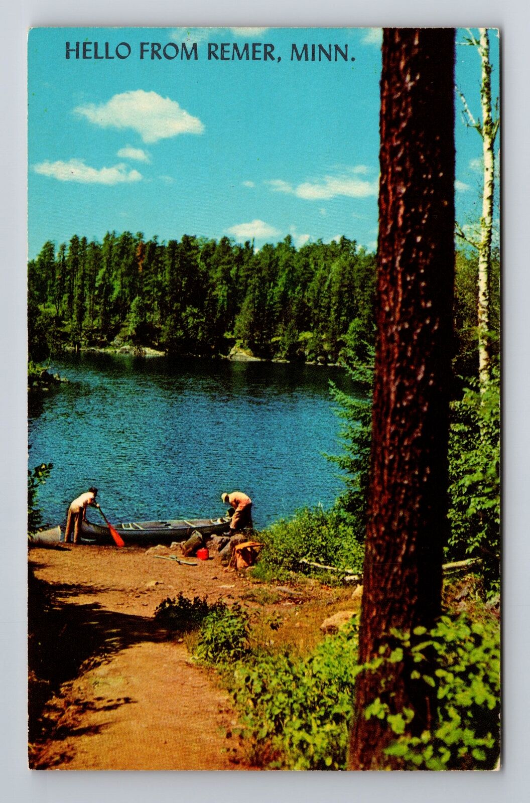 Remer MN-Minnesota, General Greetings Lake, Antique, Vintage Souvenir Postcard
