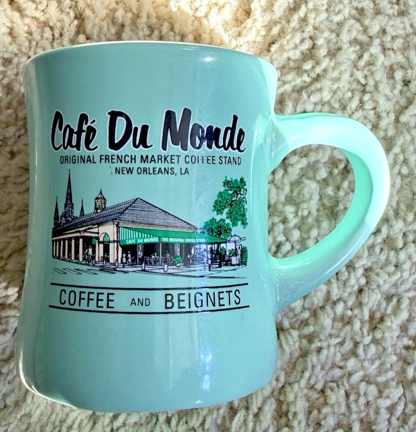 Cafe Du Monde Coffee Mug New Orleans Light Green Cup Beignets French Quarter