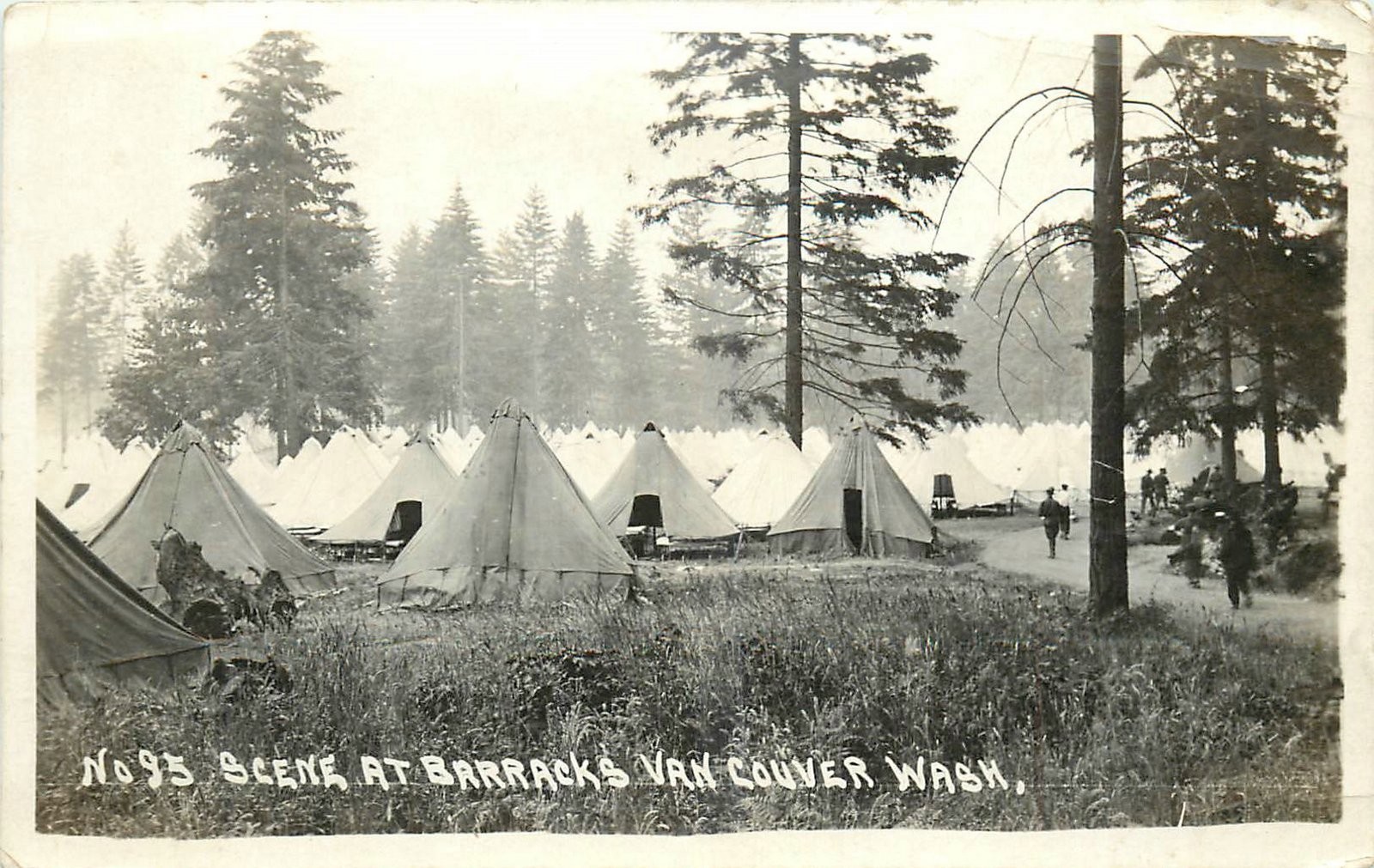 1920s Vancouver Washington Scene Barracks #95 Military RPPC Postcard 26-4530