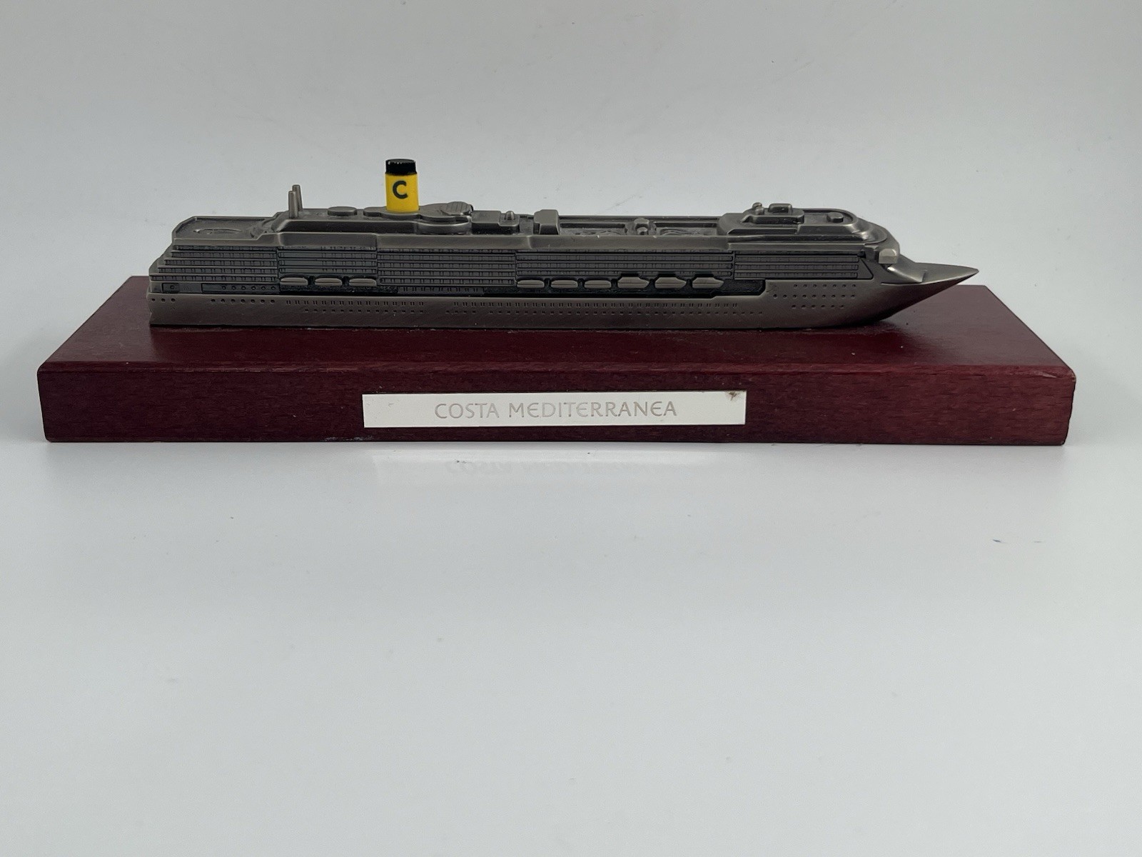 Costa Mediterranea Pewter/Metal cruise ship model 9 Inches.