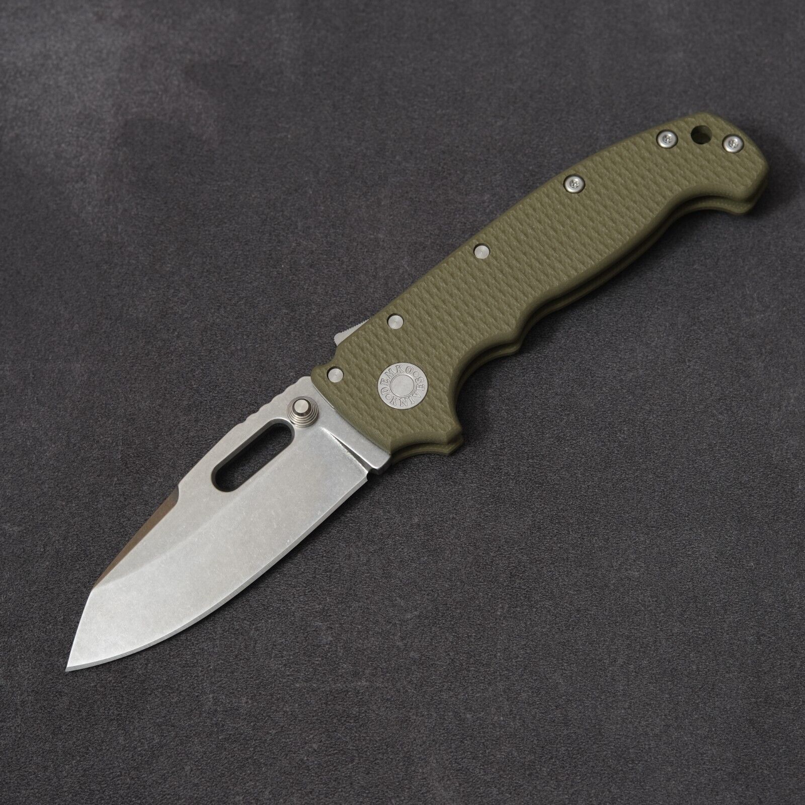 Demko Knives AD20 Whale Shark MagnaCut - Slotted / OD Green G10