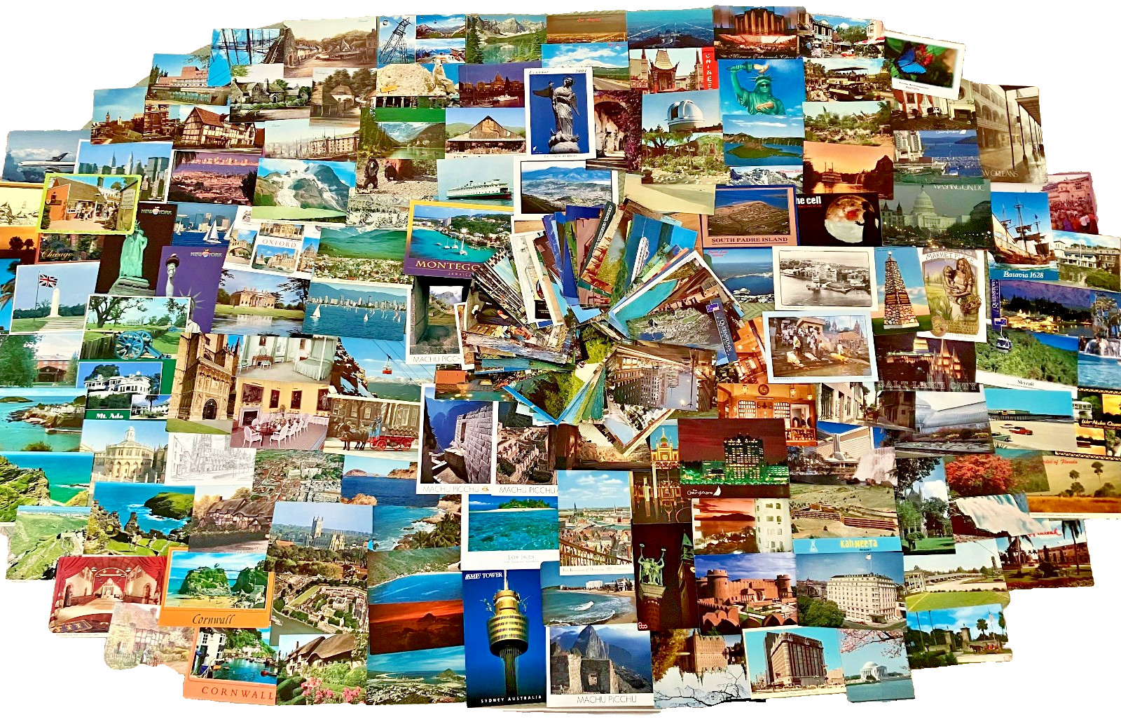 Huge Lot 250 Vintage Postcards UNUSED Unmailed World Collection Global Travel