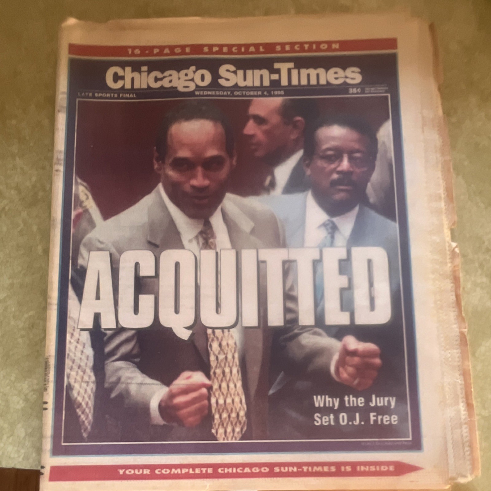 Chicago Sun-Times Newspaper Front Page \