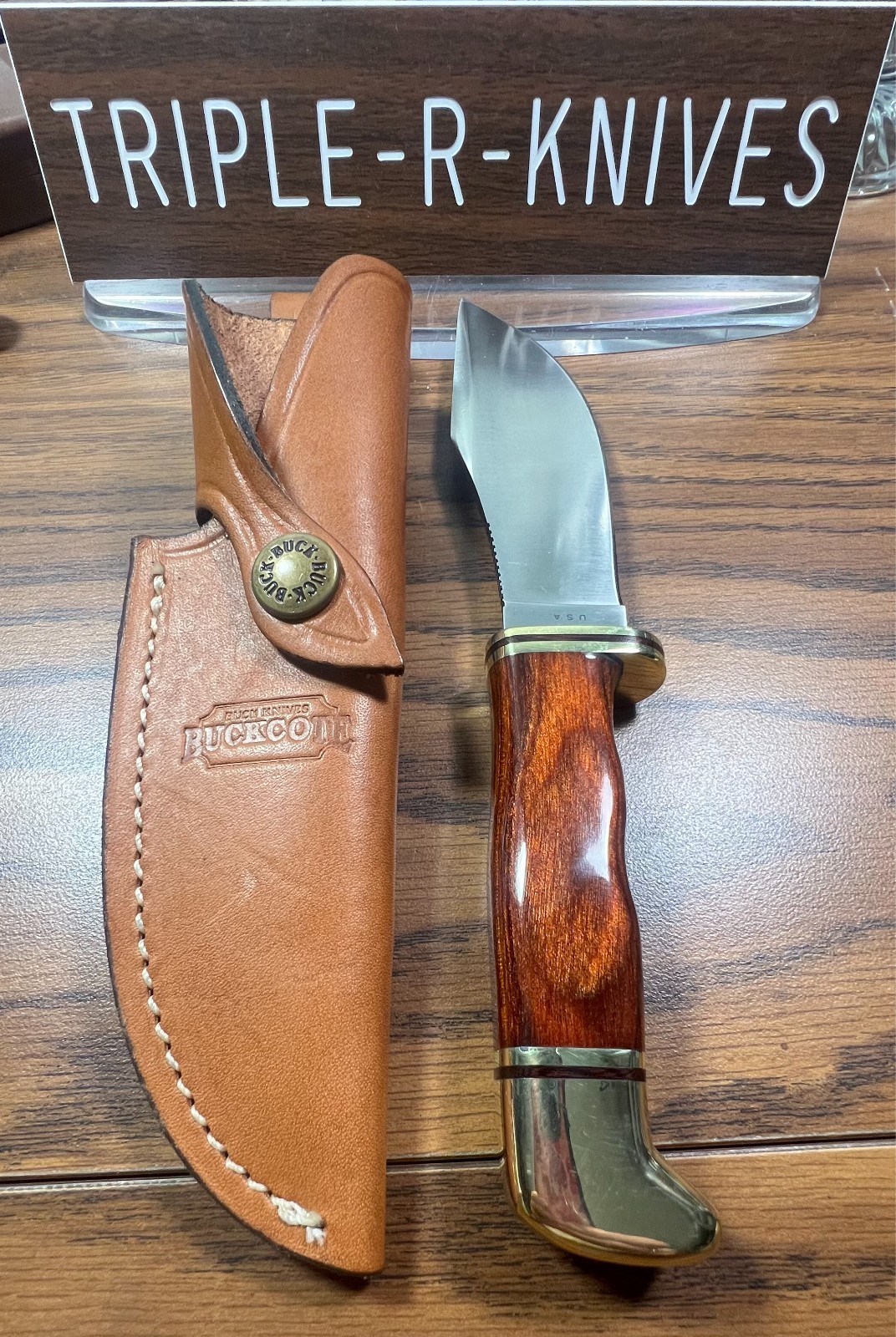 Vintage Ducks Unlimited Buck Fixed Blade Knife W/ Sheath