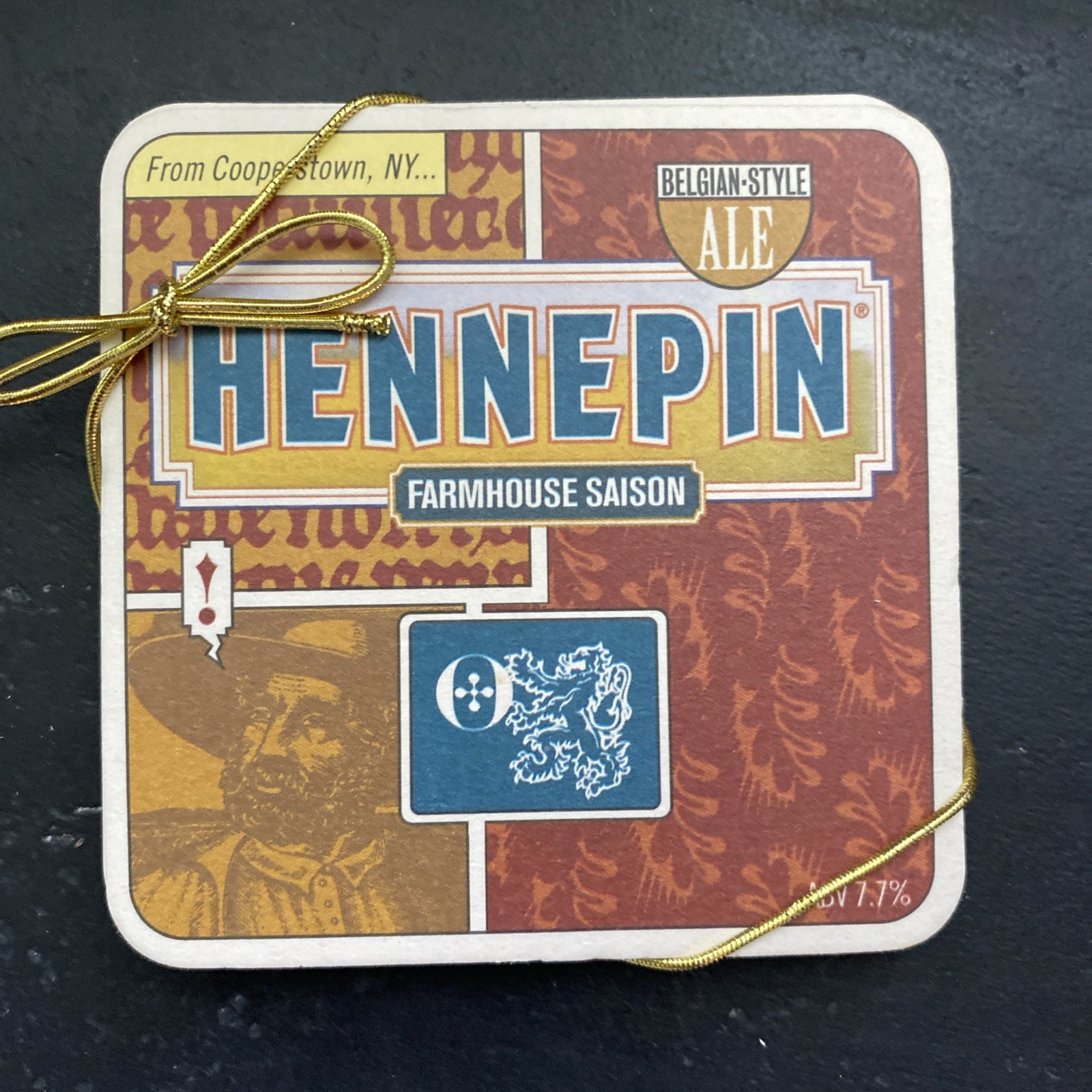 OMME GANG OMMEGANG HENNEPIN SAISON COOPERSTOWN (6) 4 INCH SQUARE BEER COASTERS