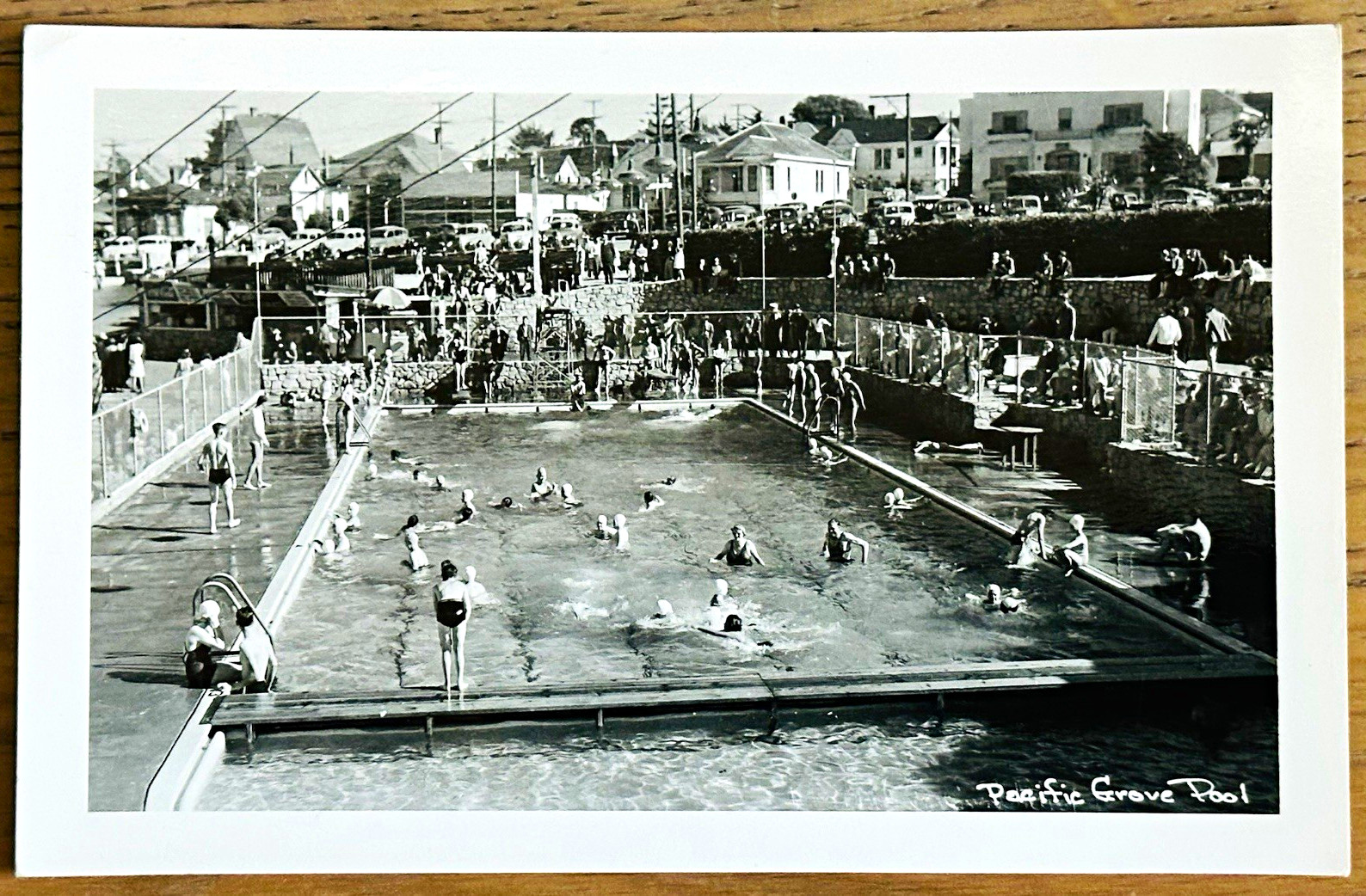 Vintage RPPC Pacific Grove Pool California Swimmers Crowd EKC Real Photo 1940s Vintage RPPC Pacific Grove Pool California Swimmers Crowd EKC Real Photo 1940s
