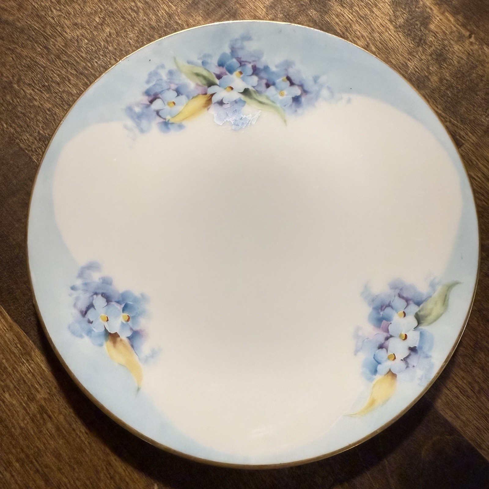 Antique Thomas Sevres Handpainted Buchanan Studios 1915 Forget Me Nots Gold 6” 