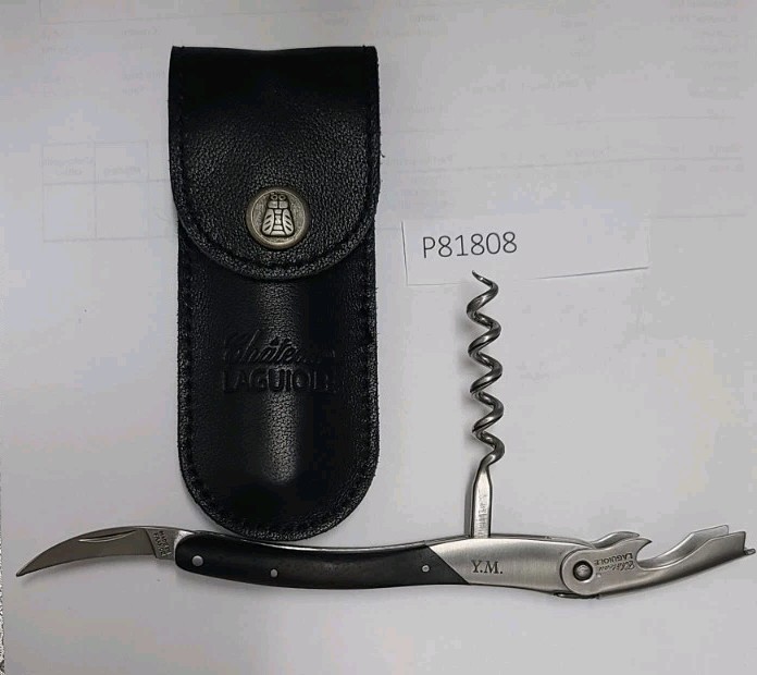 Chateau Laguiole Waiter\'s Corkscrew DARK with  Leather Case - P81808