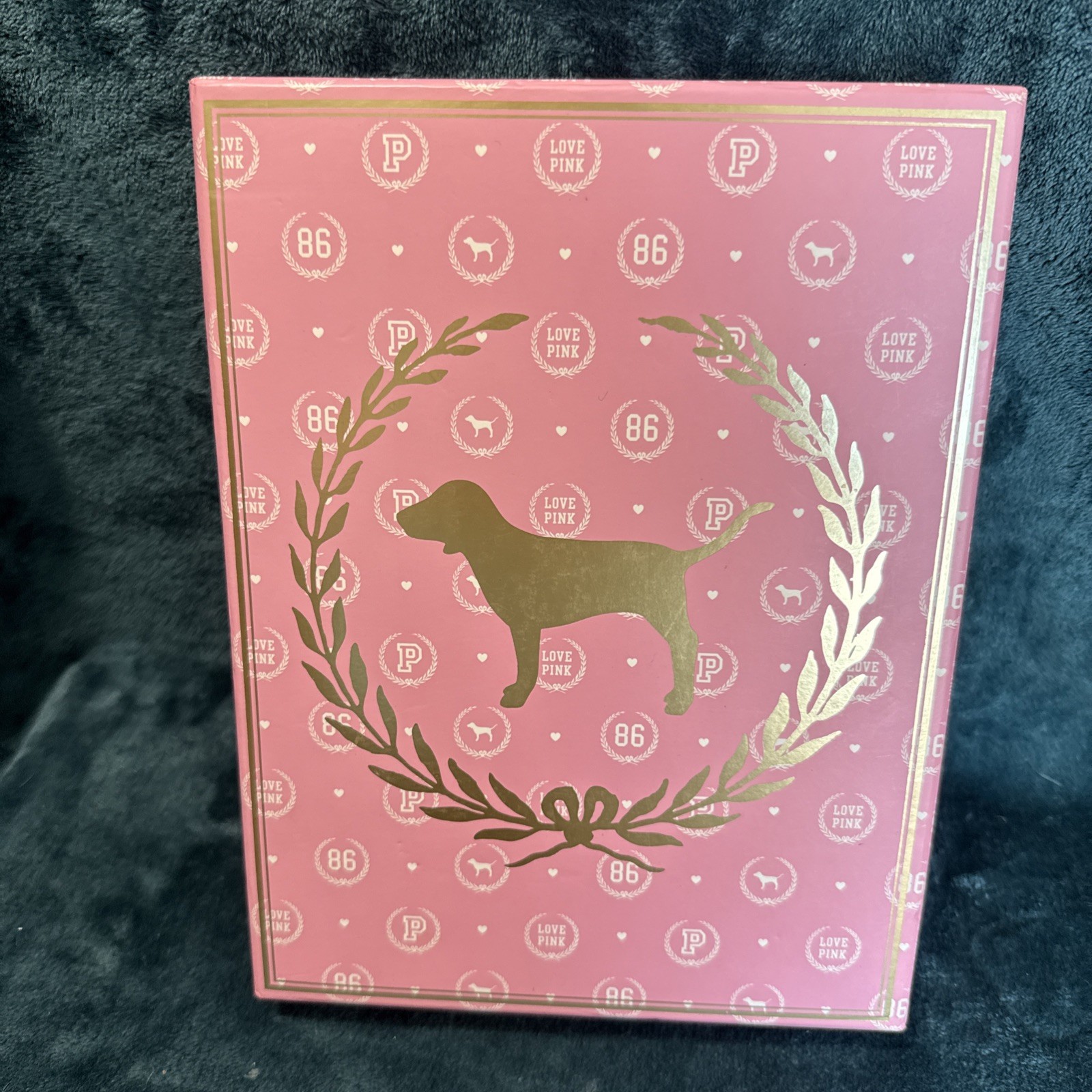 Victoria\'s Secret Vintage Gift Box 86 Love Pink with Gold Dog Crest