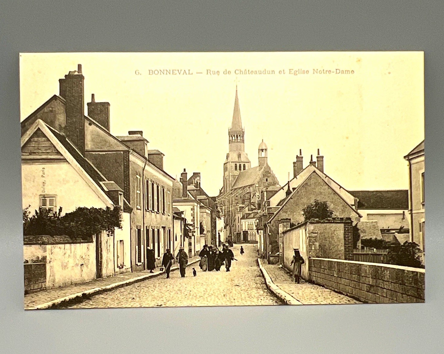 CPA Bonneval France Rue de Châteaudun Église Notre-Dame Postcard Undivided Blank