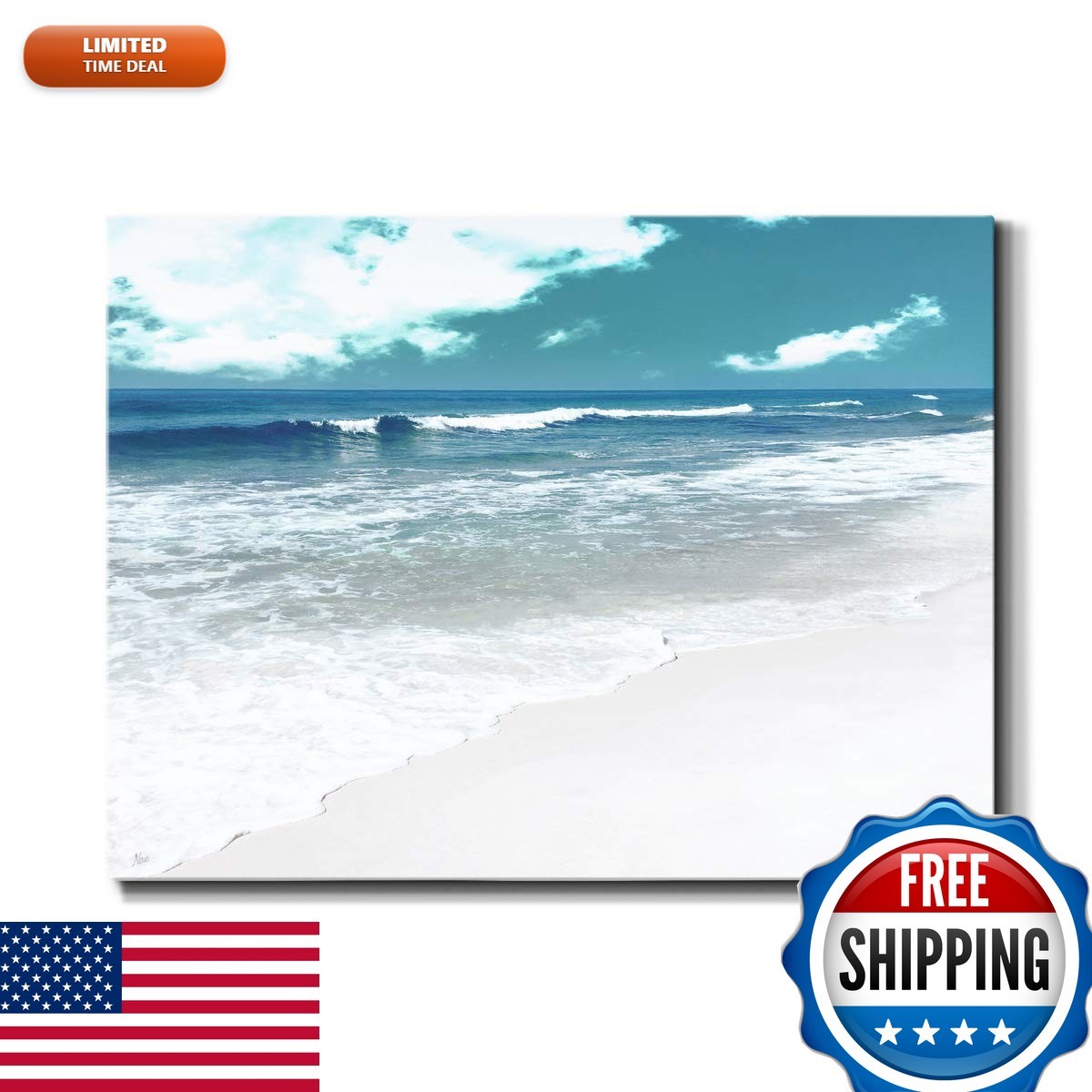 Renditions Gallery Rolling Wave Canvas Wall Art 32 in H x 48 in W