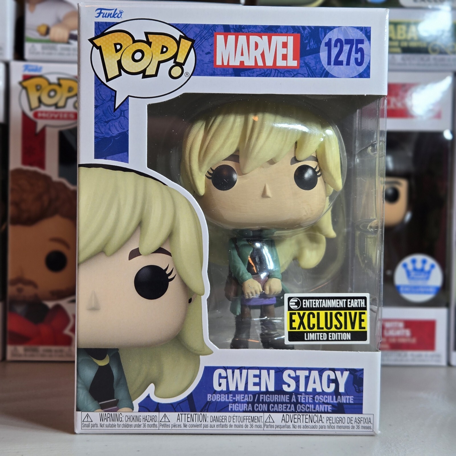 Funko Pop Marvel Comics: Gwen Stacy #1275 EE Exclusive And Pop Protector