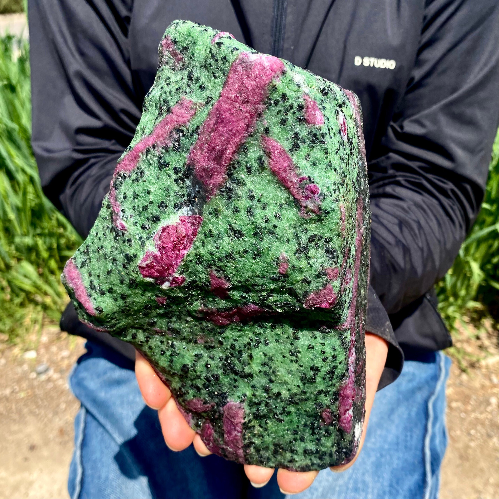 3.96LB Natural green Ruby zoisite (anylite) crystal Chakra Healing Energy