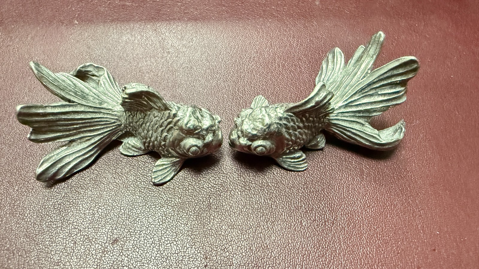Vintage Royal Selangor 014656R Goldfish Pewter Chopstick Rest Pair