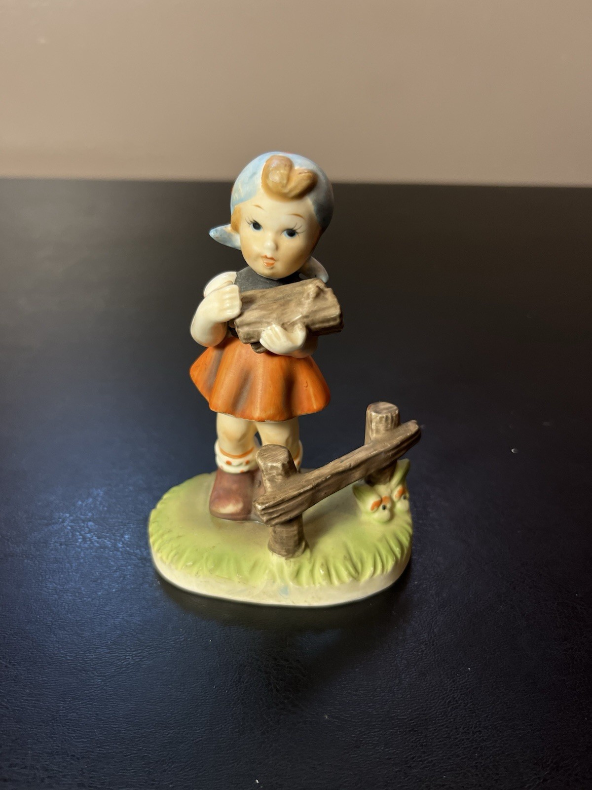 Vintage Royal Crown Porcelain Girl with Firewood