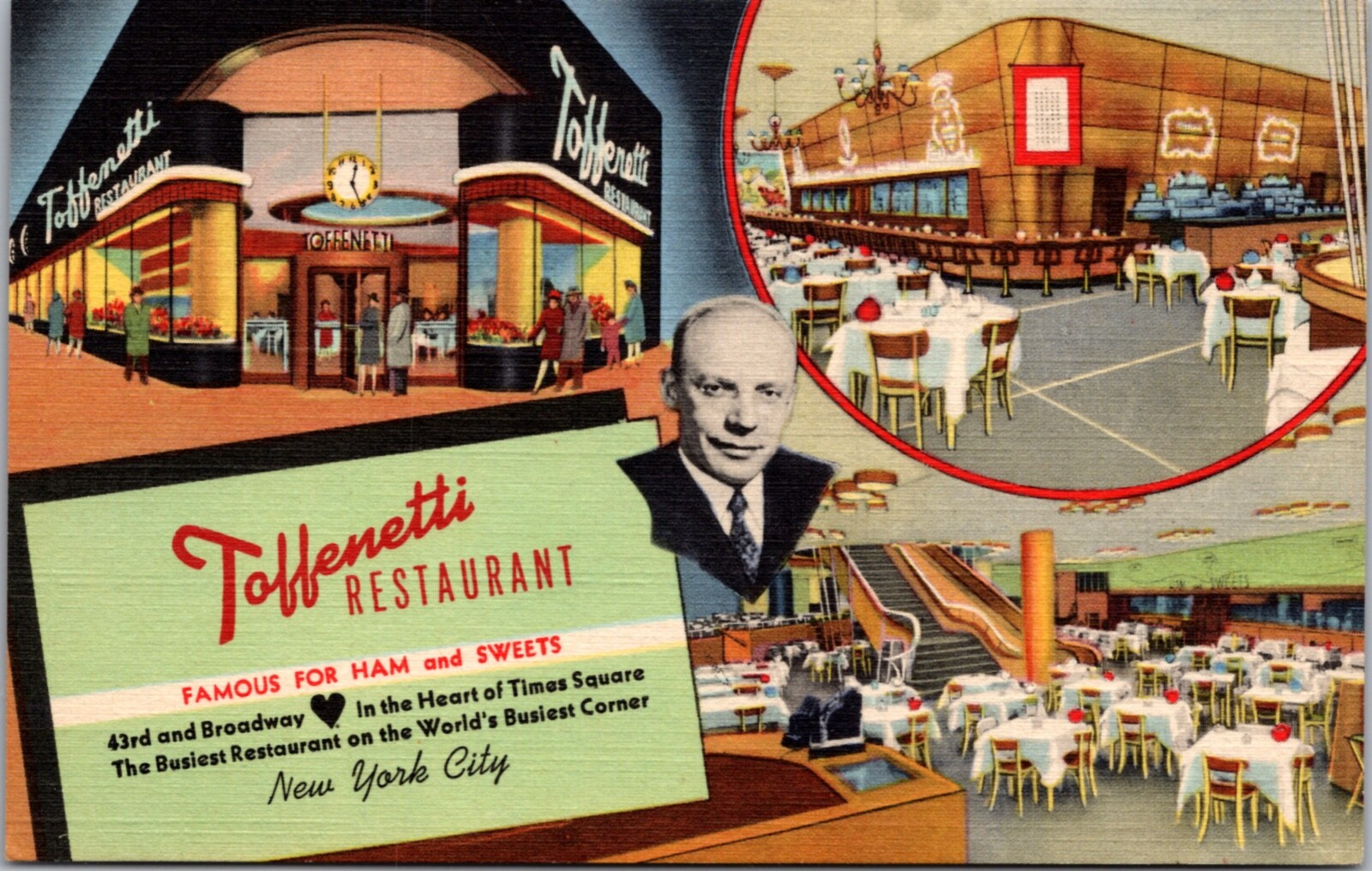 Linen PC Toffenetti Restaurant 43rd and Broadway on Times Square New York City