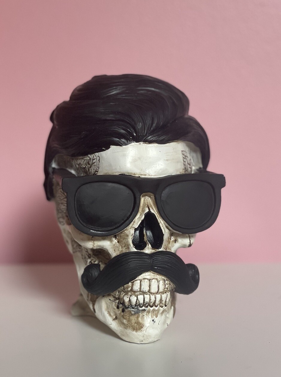 Rockabilly hipster Tattoos skull head Halloween decorative