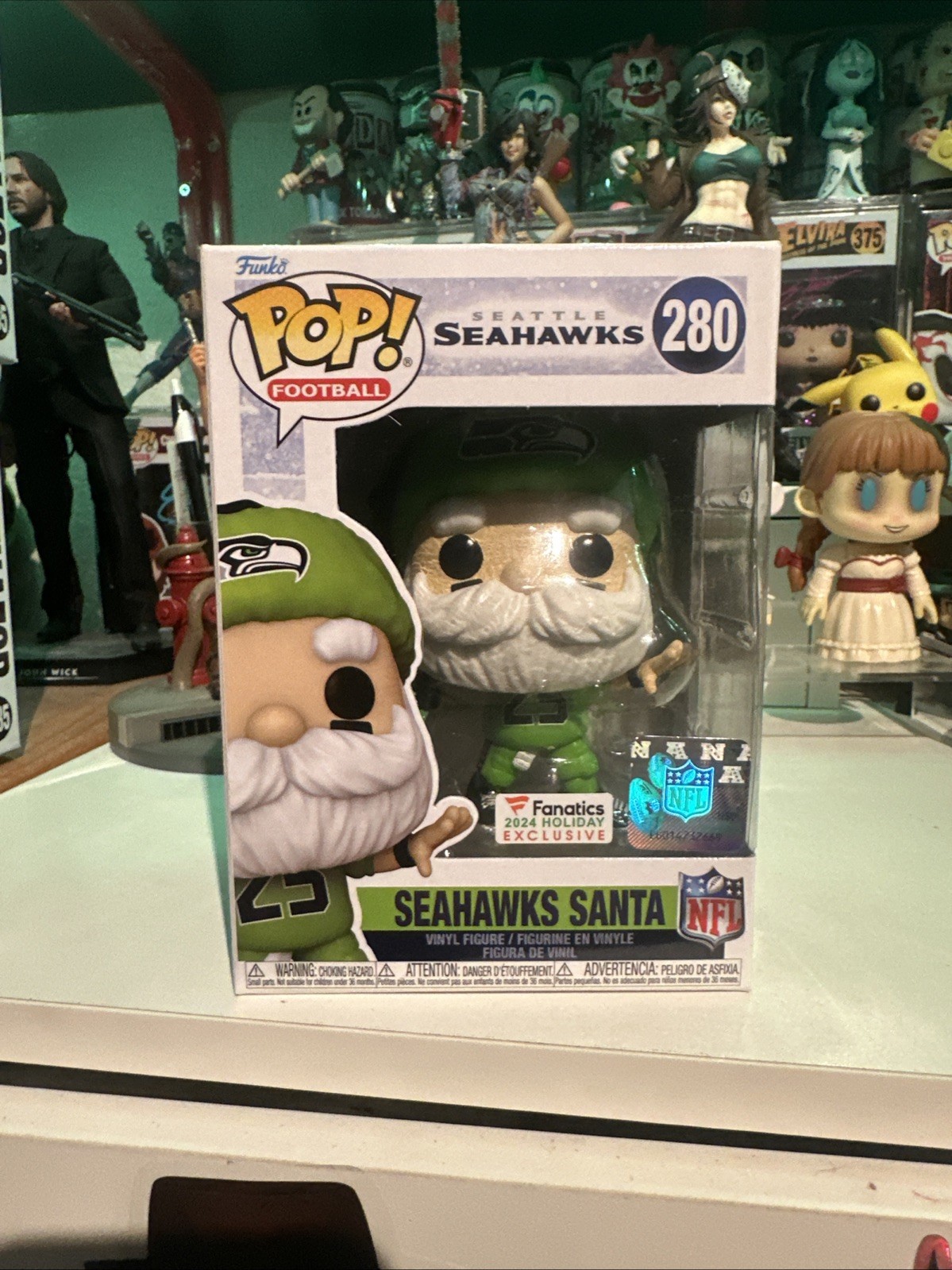 Funko Pop Vinyl NFL Seattle Seahawks Santa #280 Fanatics Exclusive 2024