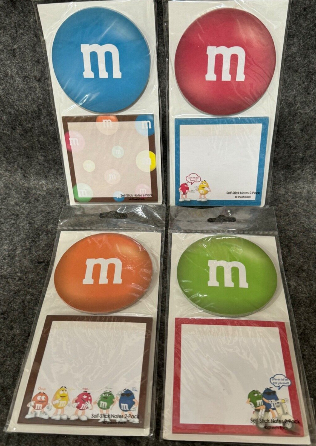 *RARE* NEW/SEALED M&Ms WORLD Magnet & Post-It Notes 2-packs (set of 4) M&M 2007