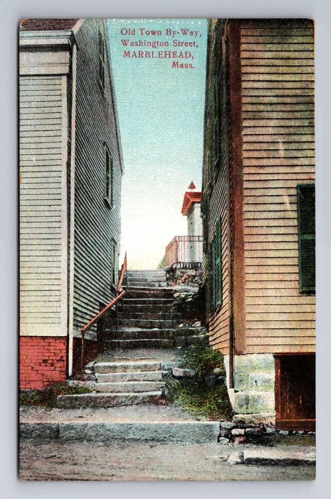 Marblehead MA-Massachusetts, Old Town By Way, Antique, Vintage Souvenir Postcard
