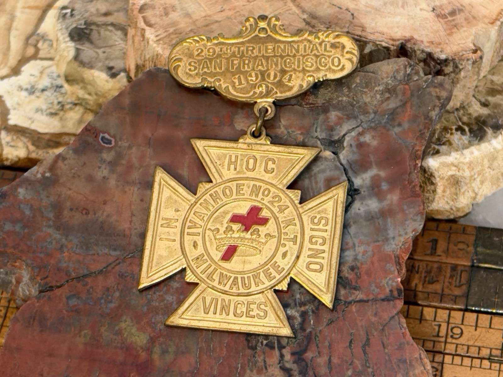Vintage 1904 Masonic Knights Templar Pilgrimage to San Francisco Medal--2438.26