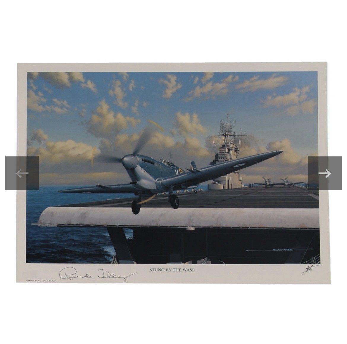 Reade Tilley Signed Stung By The Wasp WWII Spitfire Print AI Verified COA
