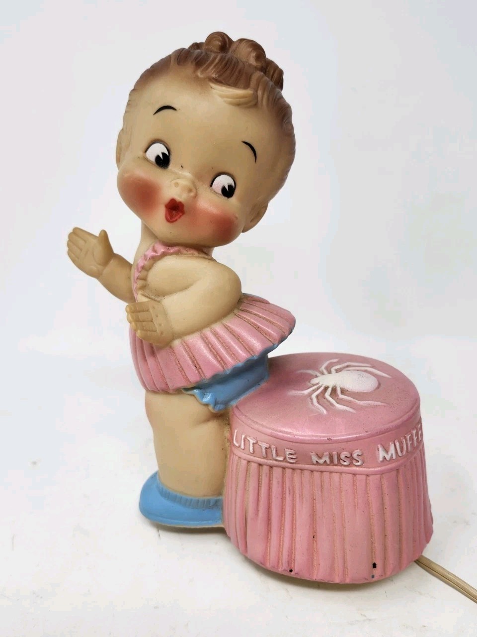 Vintage Alan Jay Little Miss Muffet Nightlight Rubber Toy Doll Cute *Not Working