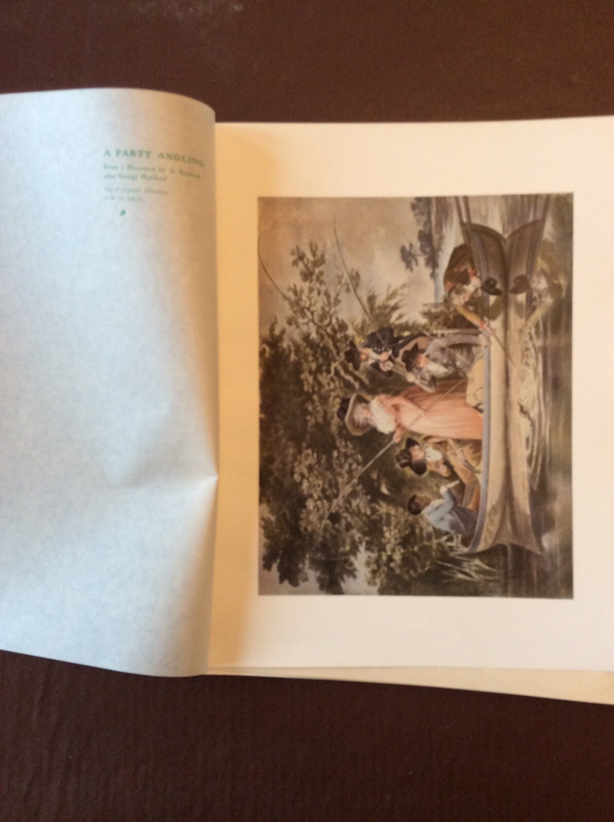 Kvc2  Edwardian Book Plate 1900s A Party Angling By George Morland