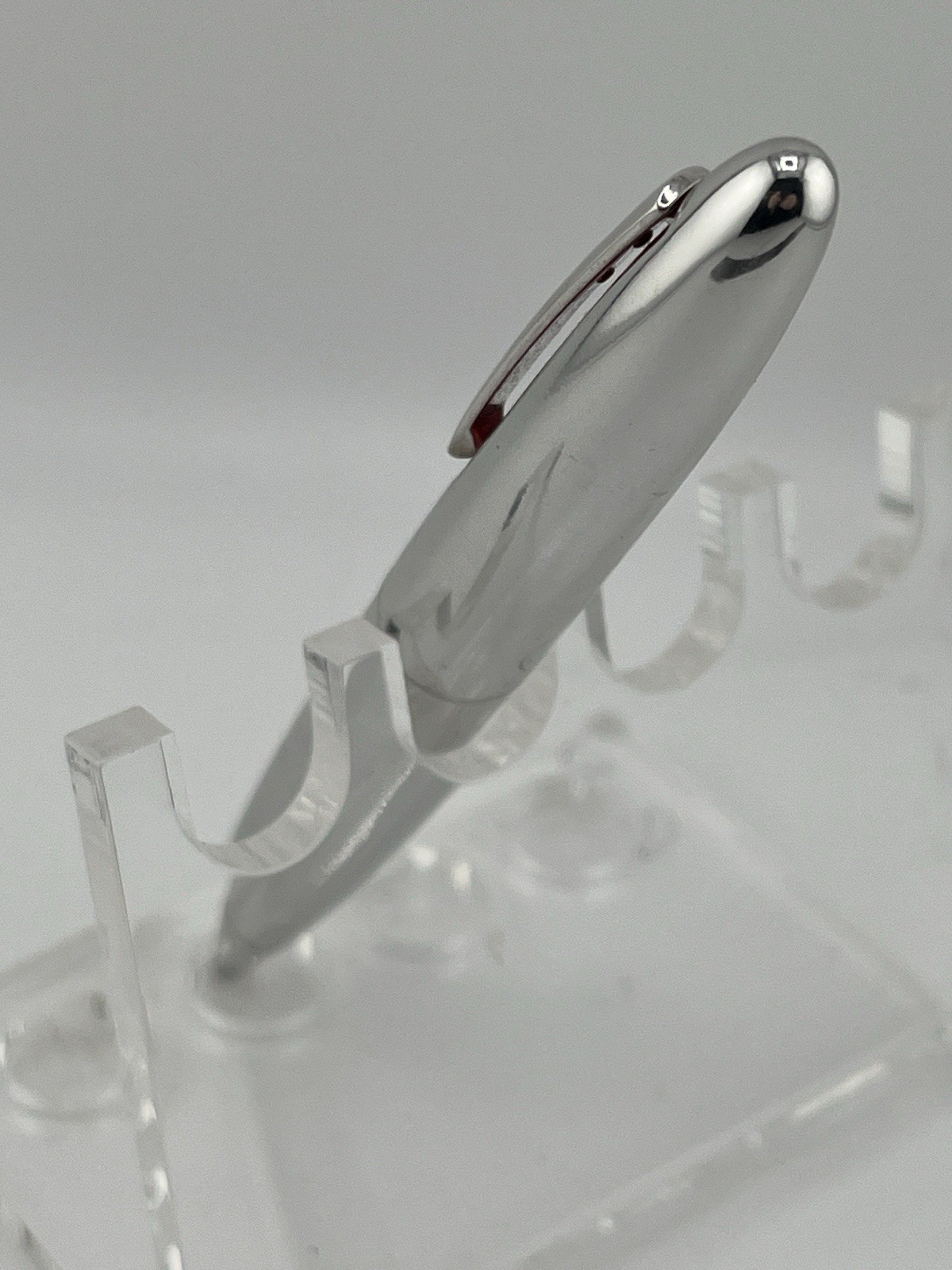 Omas Chrome and Red Senna Ballpoint Pen New In Box