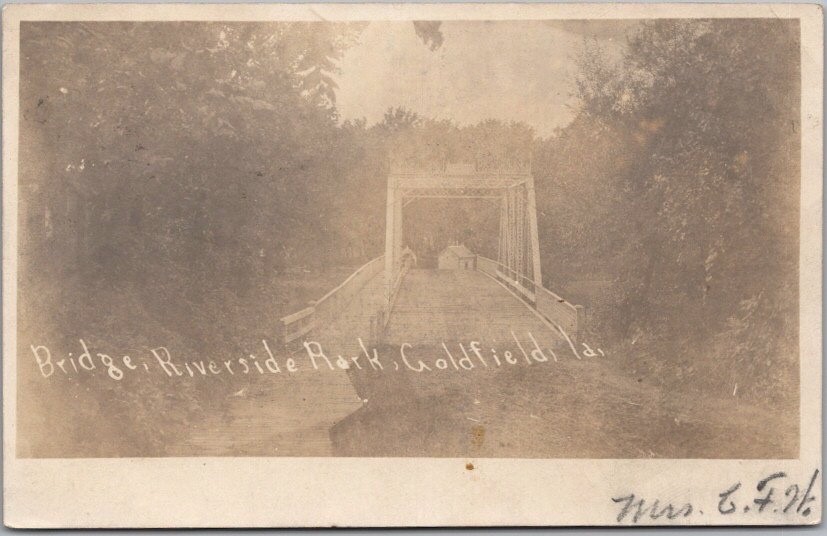 Vintage 1907 GOLDFIELD, Iowa Real Photo RPPC Postcard 