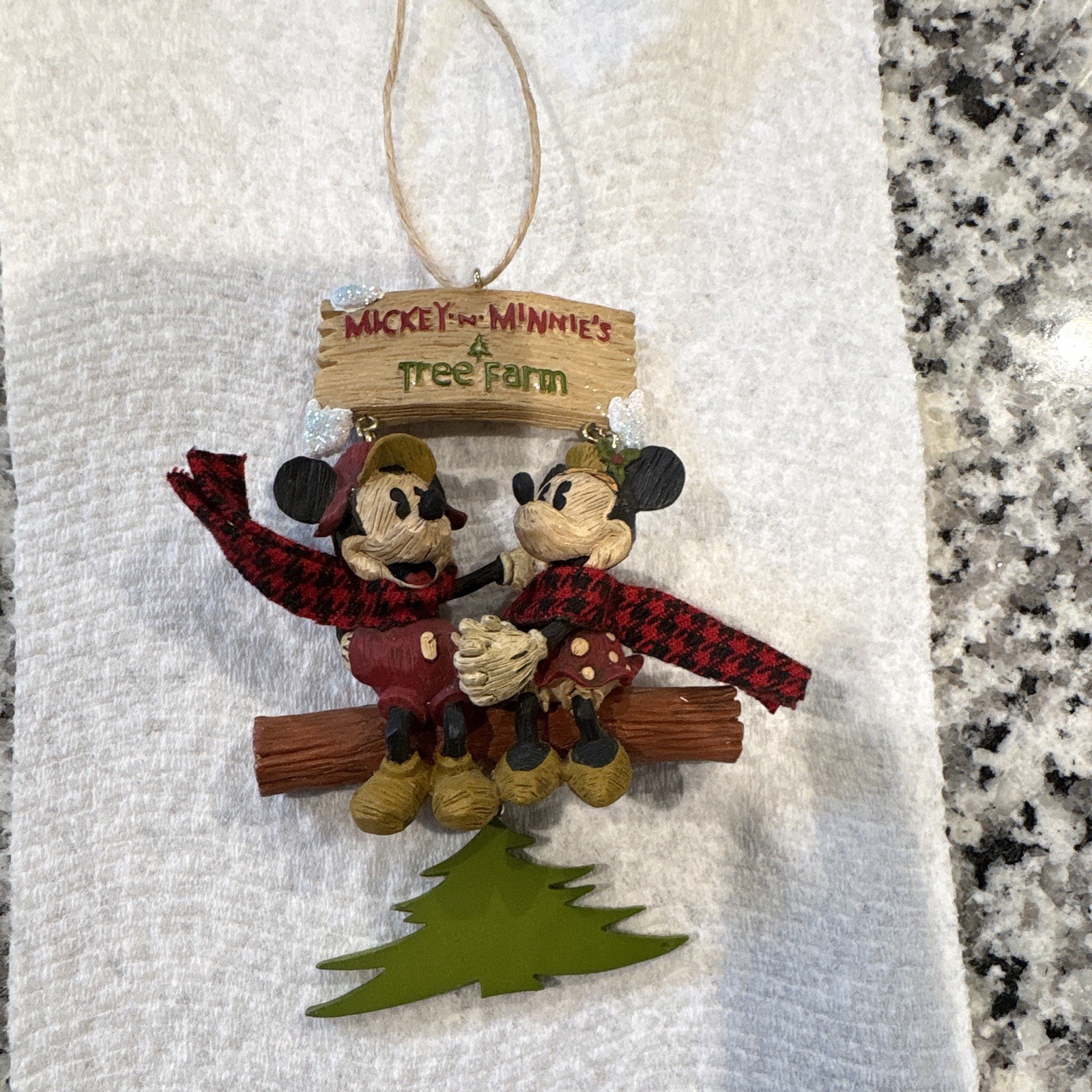 Disney Mickey & Minnie’s Tree Farm Hanging Holiday Ornament Mickey Mouse Minnie