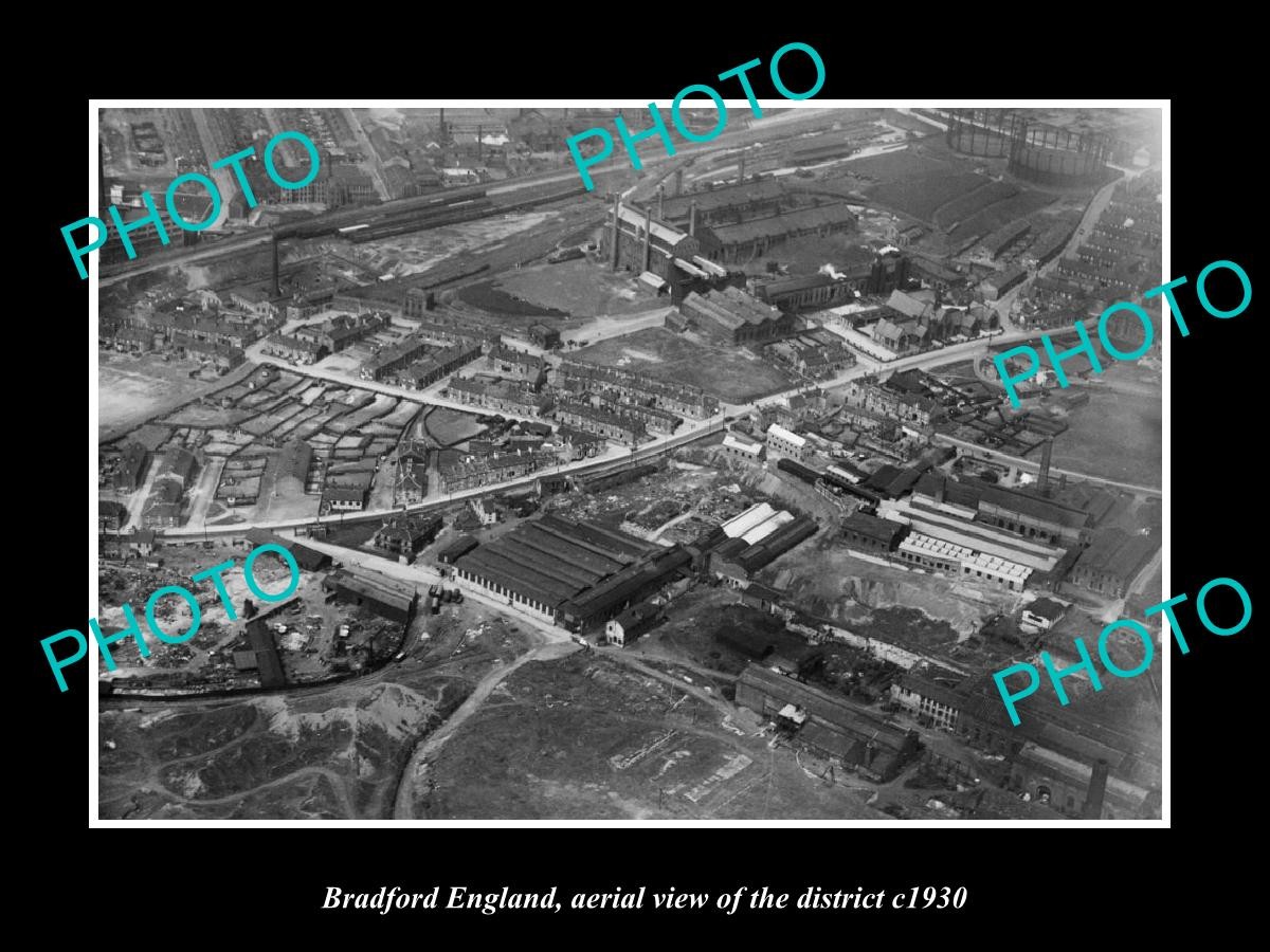 Bradford England Aerial View Of The District c1930 Old Large Historic Photo Bradford England Aerial View Of The District c1930 Old Large Historic Photo