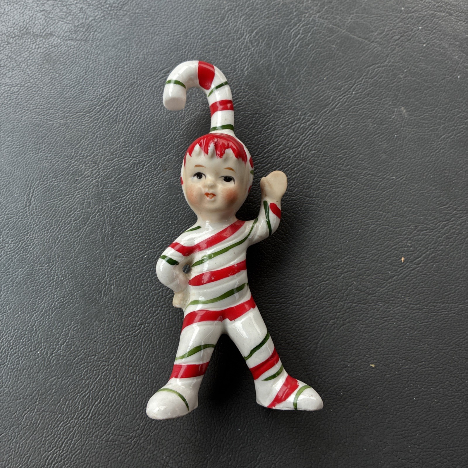 Vintage (1958) Lefton GEO Z Candy Cane Christmas Elf 4