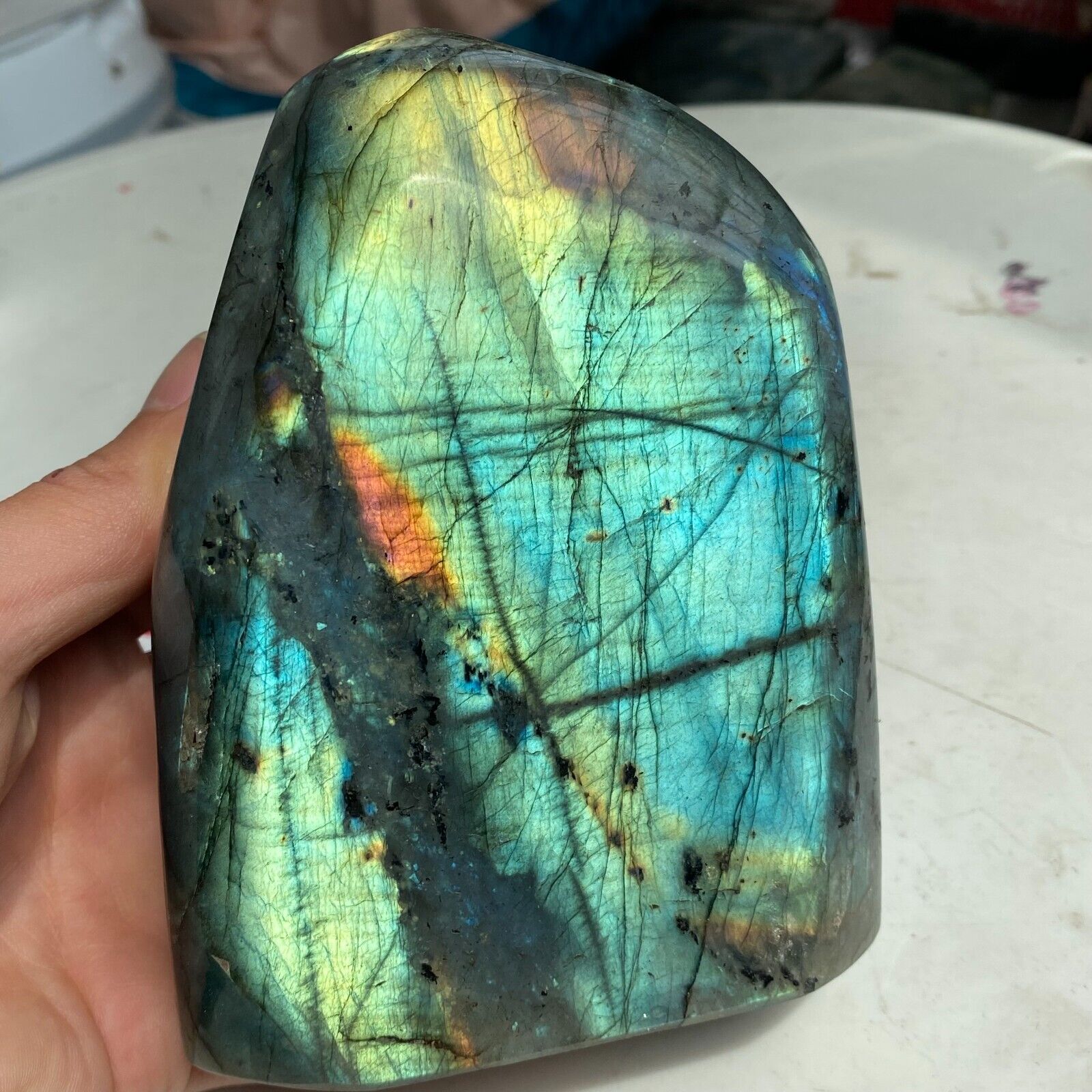 3.51LB Top Labradorite Crystal Stone Natural Rough Mineral Specimen Healing L22