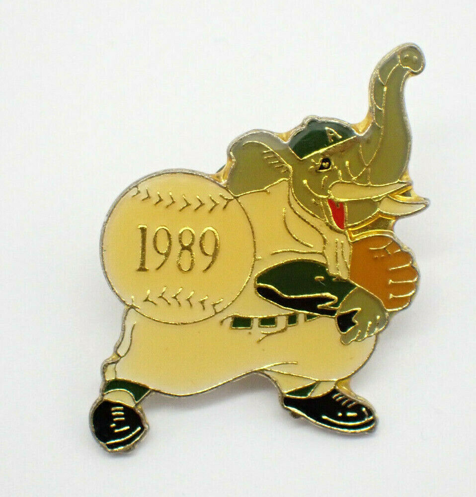 Elephant Throwing Baseball Vintage Lapel Pin